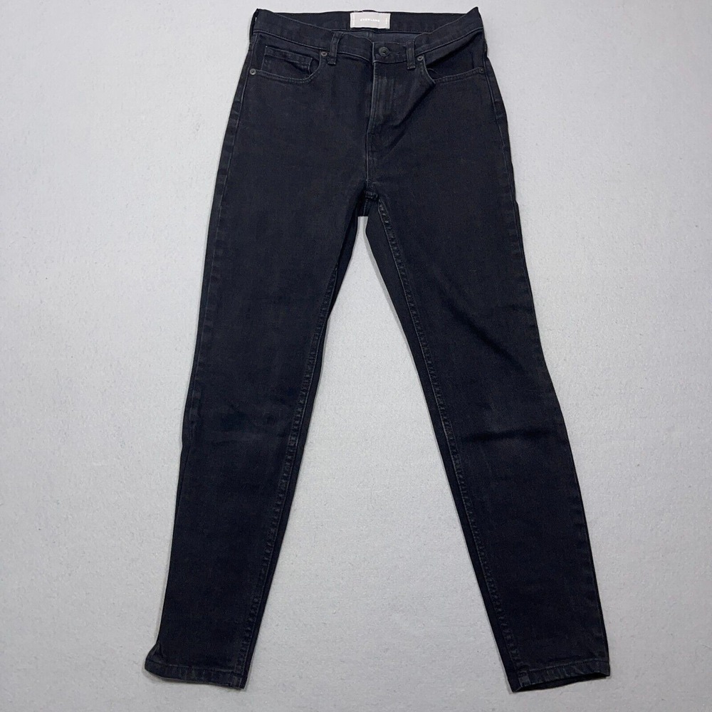 Everlane High Rise Skinny Jeans Women 28 Regular Slim Fit Black Denim Minimalist